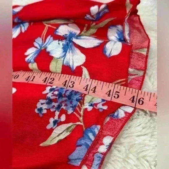 5 for $25| Fashion Nova red large print floral palazzo flowy wide leg pants XS - Picture 7 of 8
